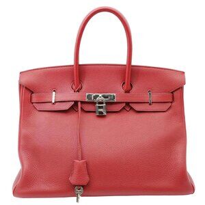 Hermes  Birkin 35 Togo Leather Tote Bag Red
